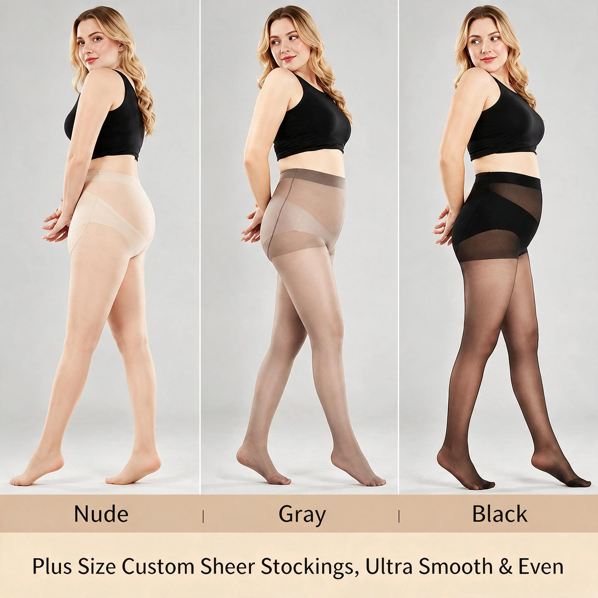 Women's plus size stockings summer thin anti hook stockings do not fall off crotch plus fat plus large pantyhose