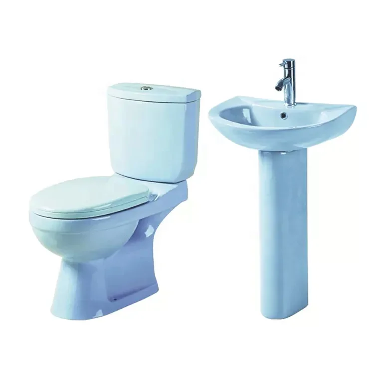 New Color Wc Wash Down  Water Closet Sanitary Ware One Piece Sky Blue Ceramic Toilet