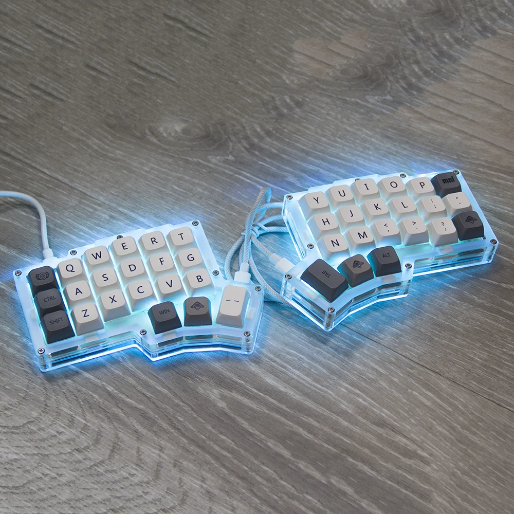 Corn Acrylic Keyboard Kit DIY 42Key VIAL Configure Programmable Mechanical RGB Split Kyeboard Hot swappable Gateron