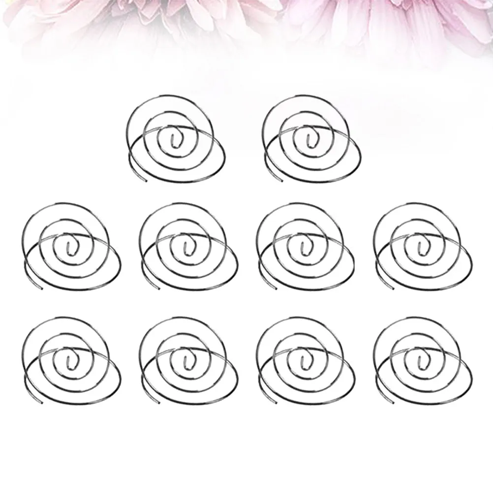 10Pcs Silver Tone Spiral Note Clip Strong Hold Memo Photo Stand Clip for Party Birthday Table Decoration Note Clips