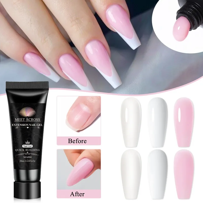 11個/セット エクステンションネイル ジェルキット ピンク クイックビルディング コンプリートツール クリスタルクリップ ブラシ フォームセット マニキュア ネイルエクステ用品