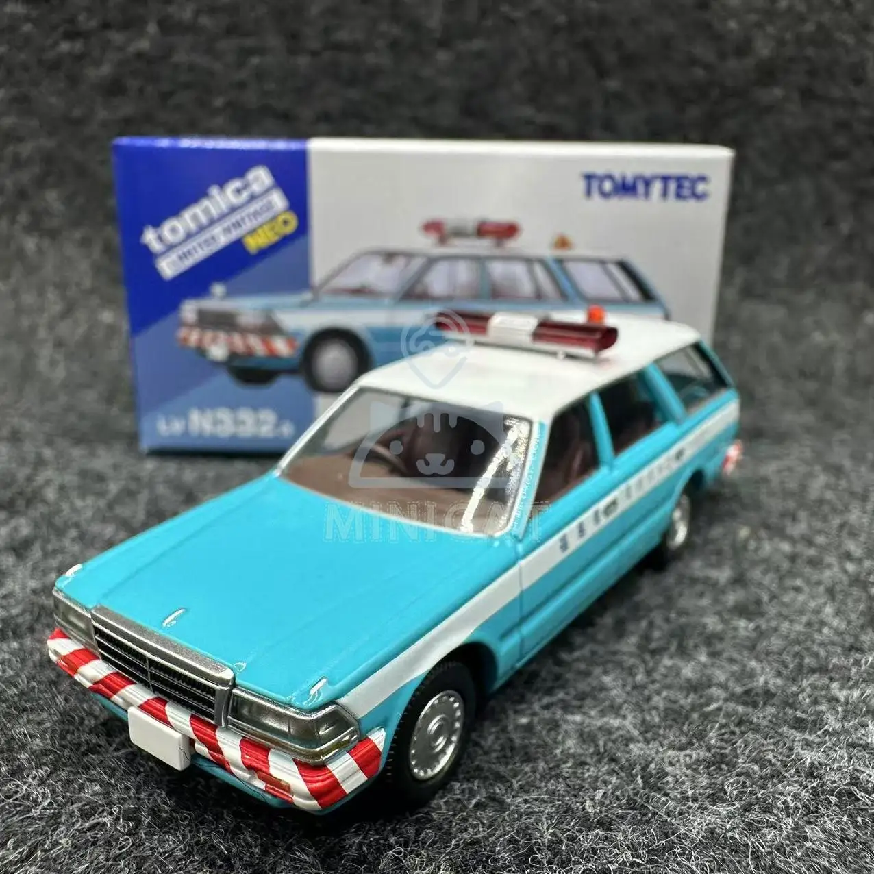 202412 Tomytec Tomica TLV 1/64 LV-N332a Nissan Gloria Van Fukushima patrol car blue Die-cast Alloy Car Model Collection Toy Gift