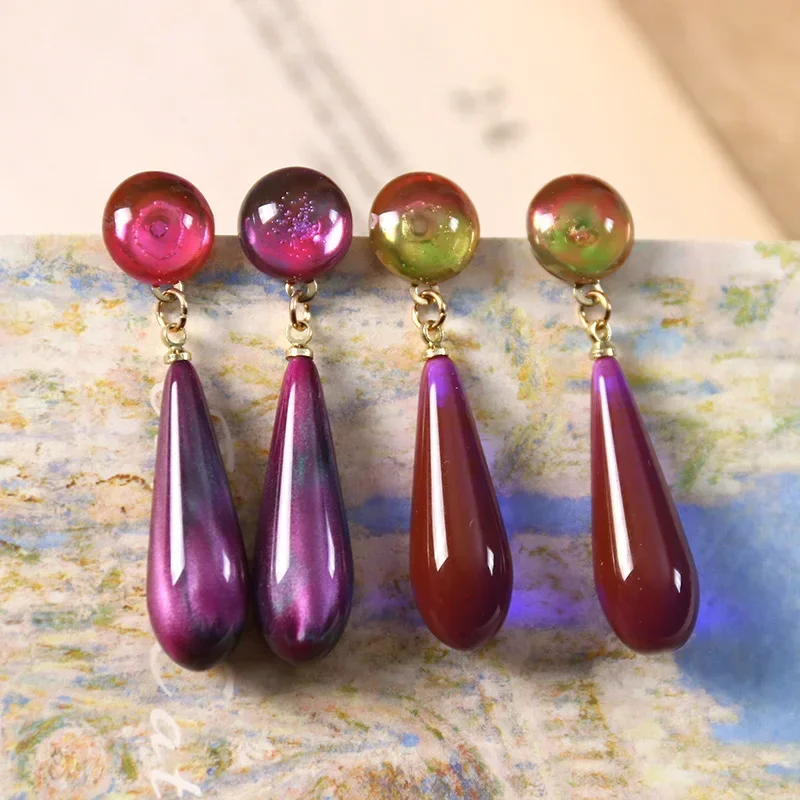 5pcs Japan and South Korea stereoscopic quicksand starry strip water droplets diy resin accessories Earrings Hairpins material