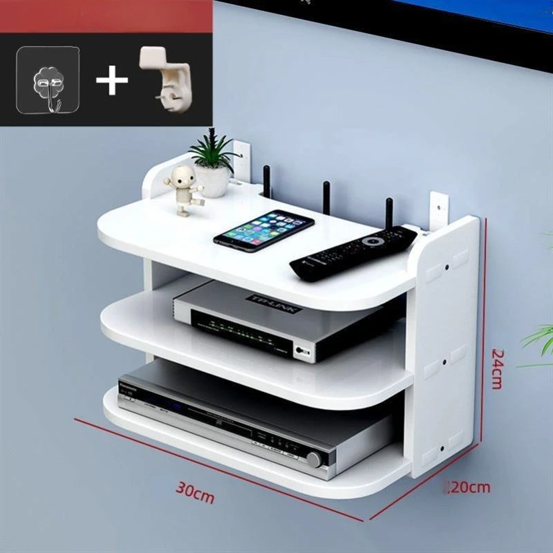 

Wall-mounted Shelf for Home and Office Organization Plastic Storage Box for Router and TV Box Organizador