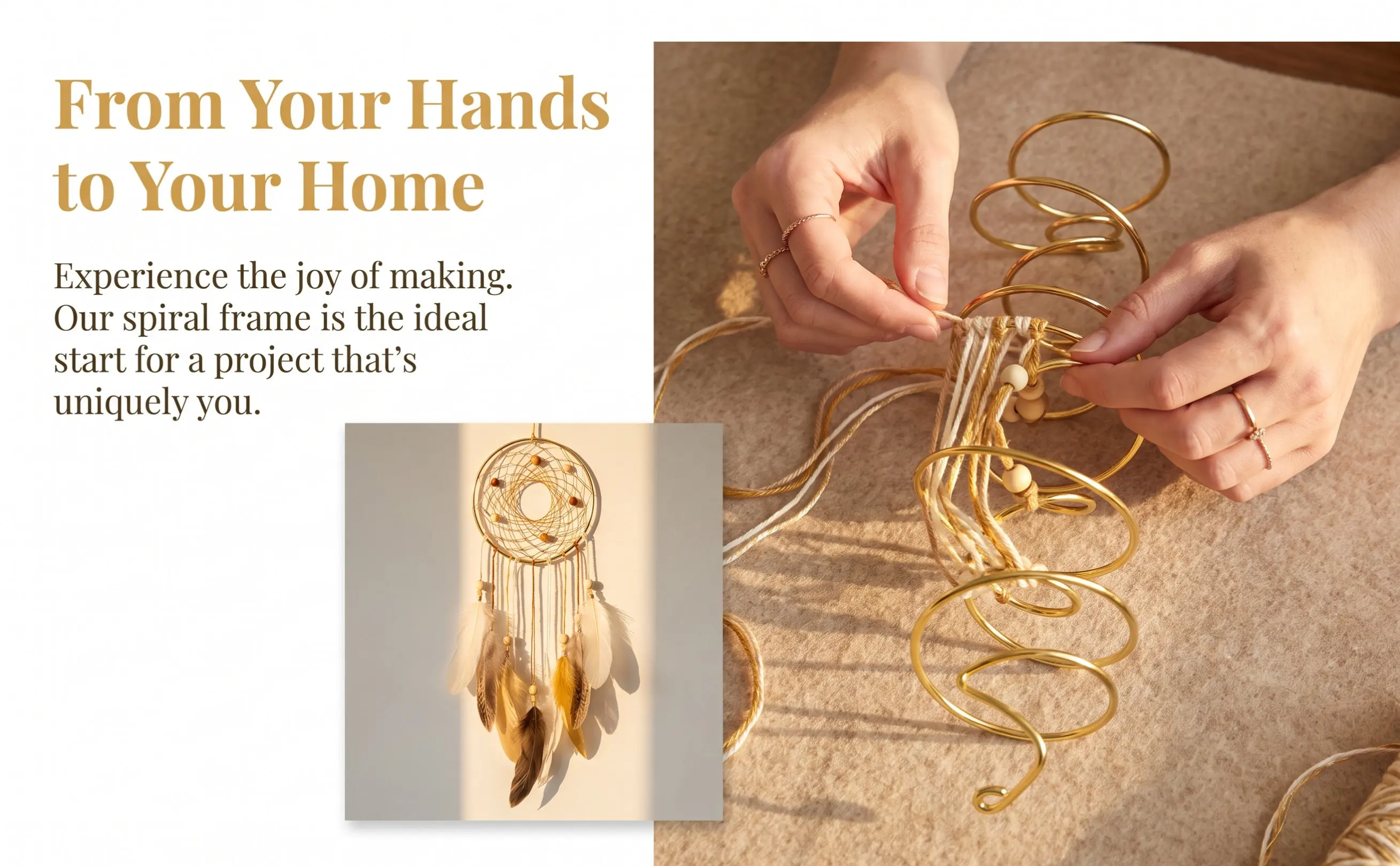 Metal Dreamcatcher Frame Spiral Ring DIY Craft Windchime Spiral Frame Decorative Hoop for Home Party