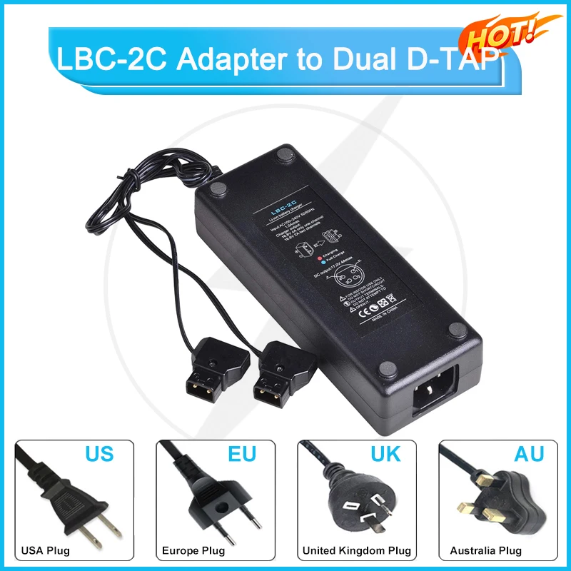 LBC-2C Dual D-TAP Male 16.8V Adapter Broadcast Grade V-Port Large Battery Small Sub Power Adapter