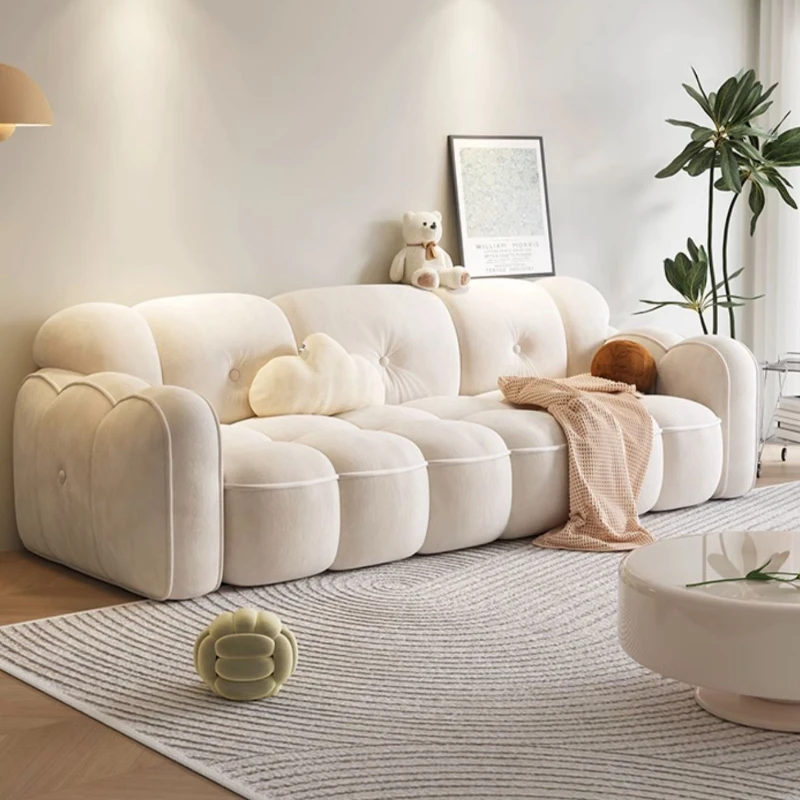 White Modern Soft Sofa Chair Filling Simple White Cute Designer Loveseat Sofa Puffs Lounge Sofy Do Salonu Home Furniture