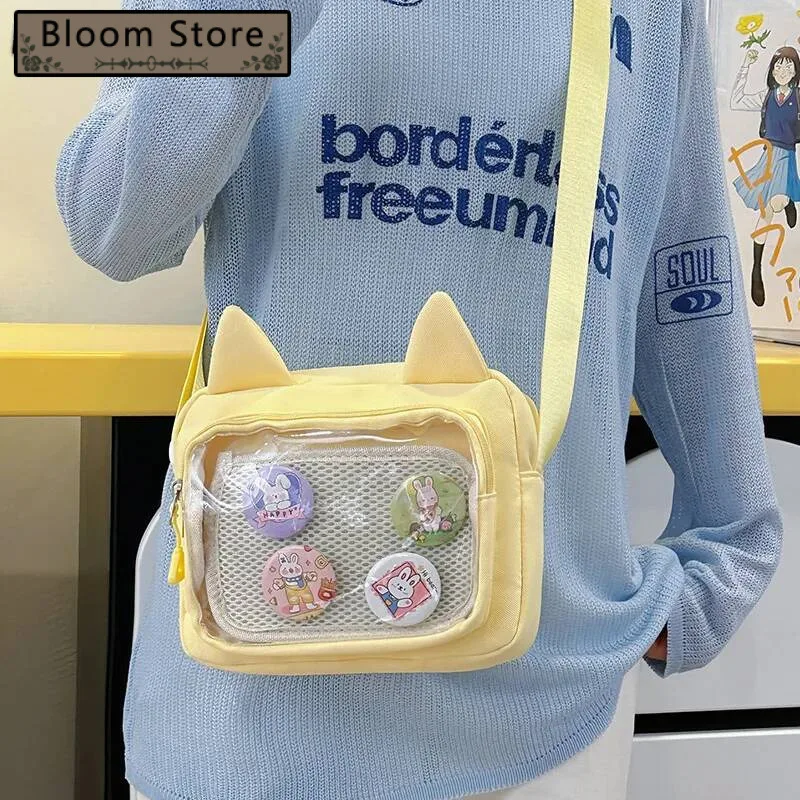 

Japanese Transparent Girls Ins Shoulder Bag Casual All Match Y2k Aesthetic Ita Bags Wmen Sweet Kawaii Fashion Handbags Crossbody
