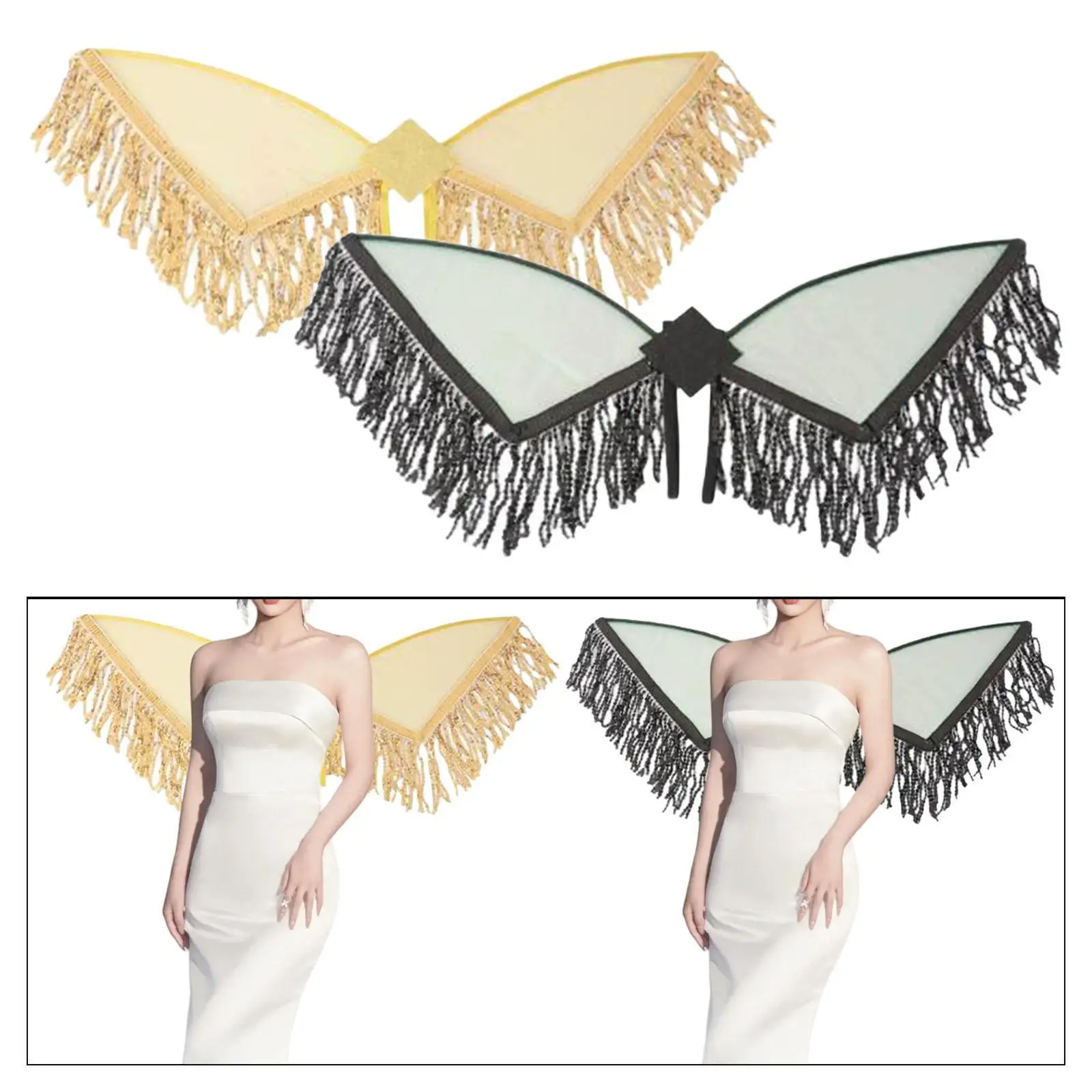Sequin Tassel Wing Role Play Stage Dress up Cosplay Fringed Fairy Wing for Festival Birthday Themed Parties Masquerade Holiday