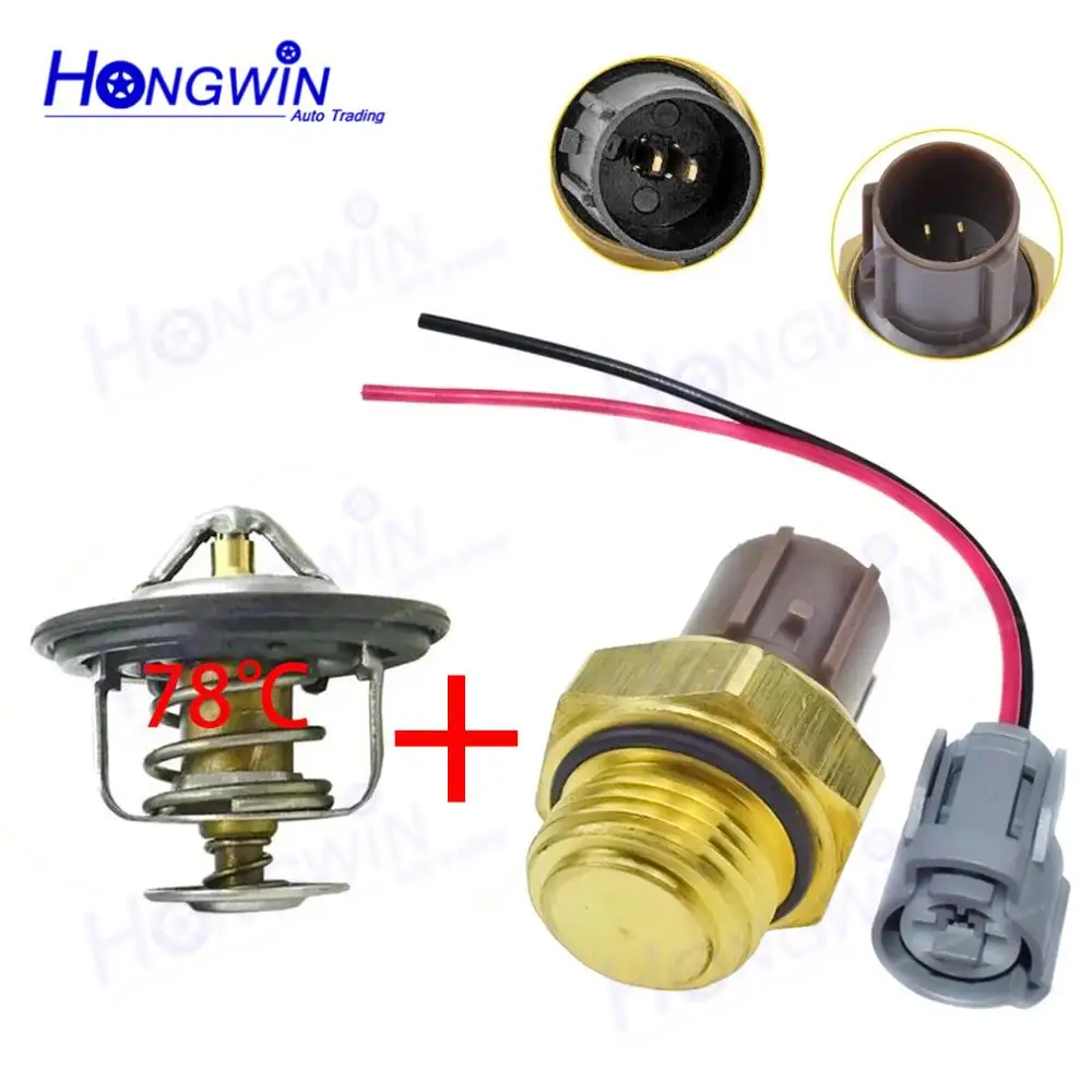 1 Juego de interruptor de ventilador de refrigeración, termostato y cable 37760-P00-003 para Acura CL Integra MDX RSX Honda Accord Civic CR-V Odyssey Pilot
