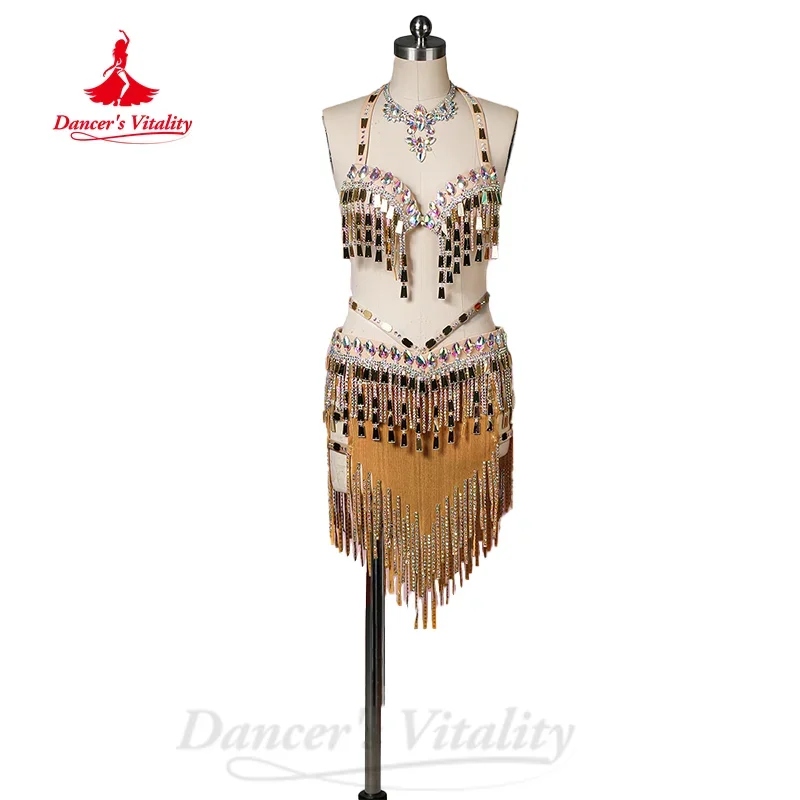 BellyDance Costume Women Customized High-end Luxury Rhinestone Sequin Tassel Performance Set Oriental Dance Competition Clothing