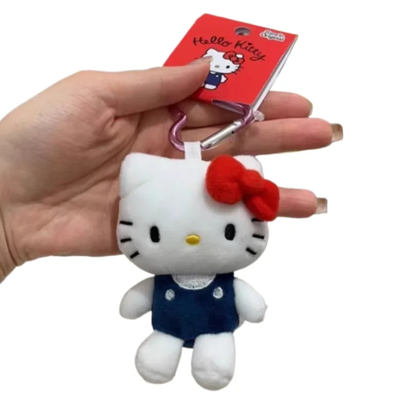 

Sanrio Hello Kitty Plush Keychains Cute Car Keychain School Bag Pendant Stuffed Toy Keyring Plushier Strap Doll Birthday Gift