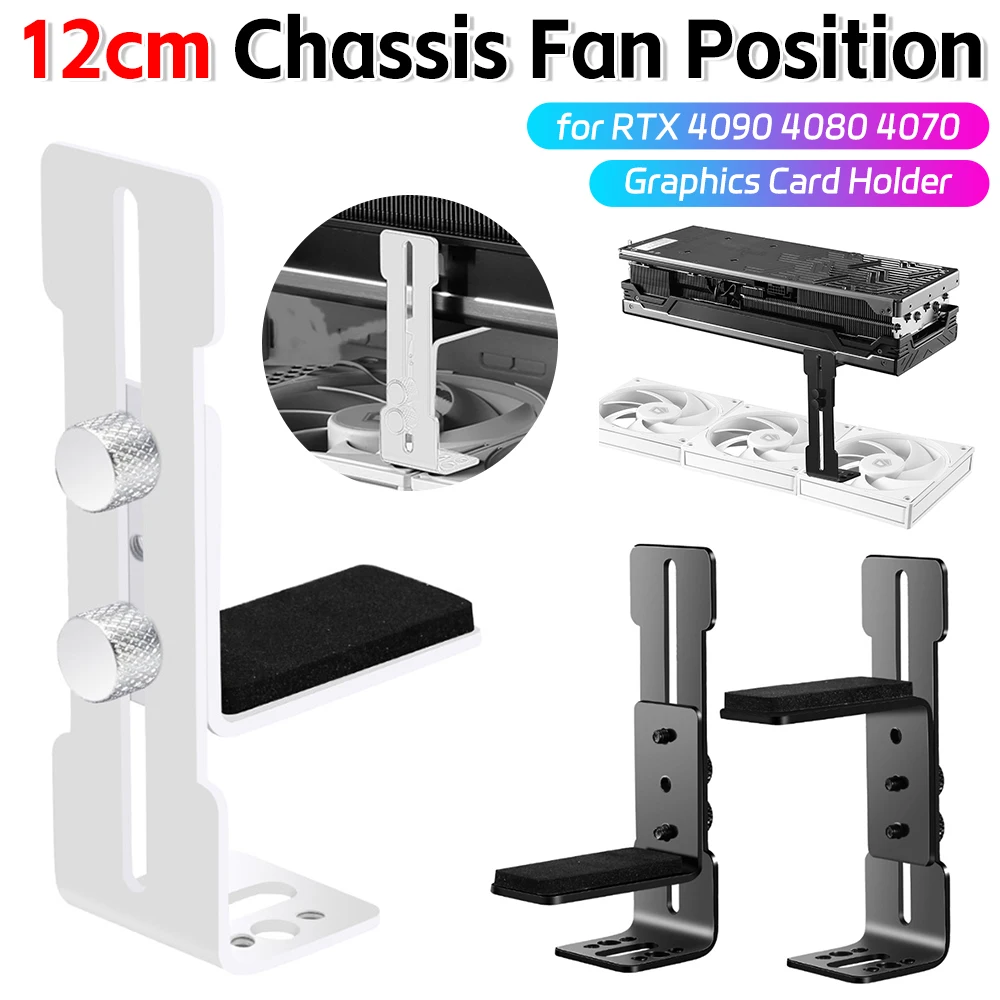 Stainless Steel Computer Graphics Card Holder 12cm Chassis Fan Position GPU Support Frame Prevent Sagging for RTX 4090 4080 4070