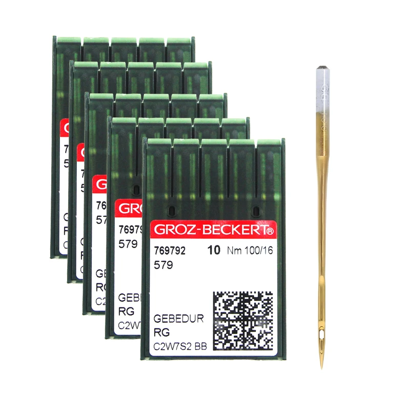 

50 PCS 579 GEBEDUR Heat Proof Groz-Beckert Needles For Durkopp 558,Brother RH-9820 Electronic Eyelet Button Hole Sewing Machine