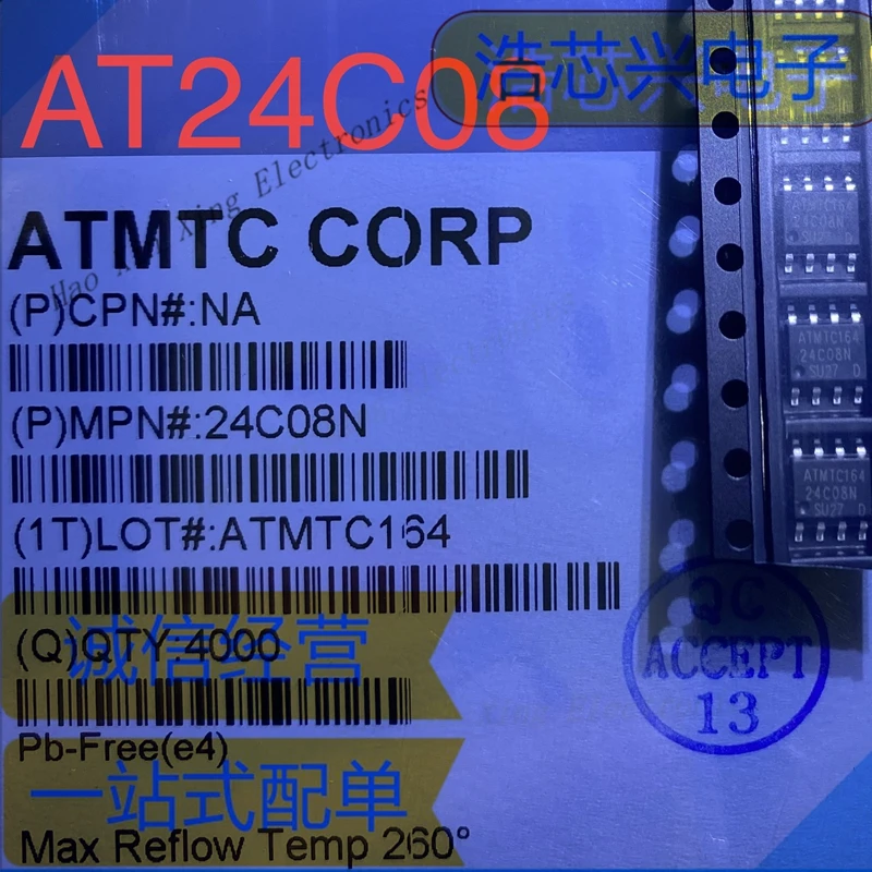 10pcs--50pcs AT24C08N-10SU-2.7 24C08N   SOP8 serial electrically erasable and programmable read only memory (EEPROM)