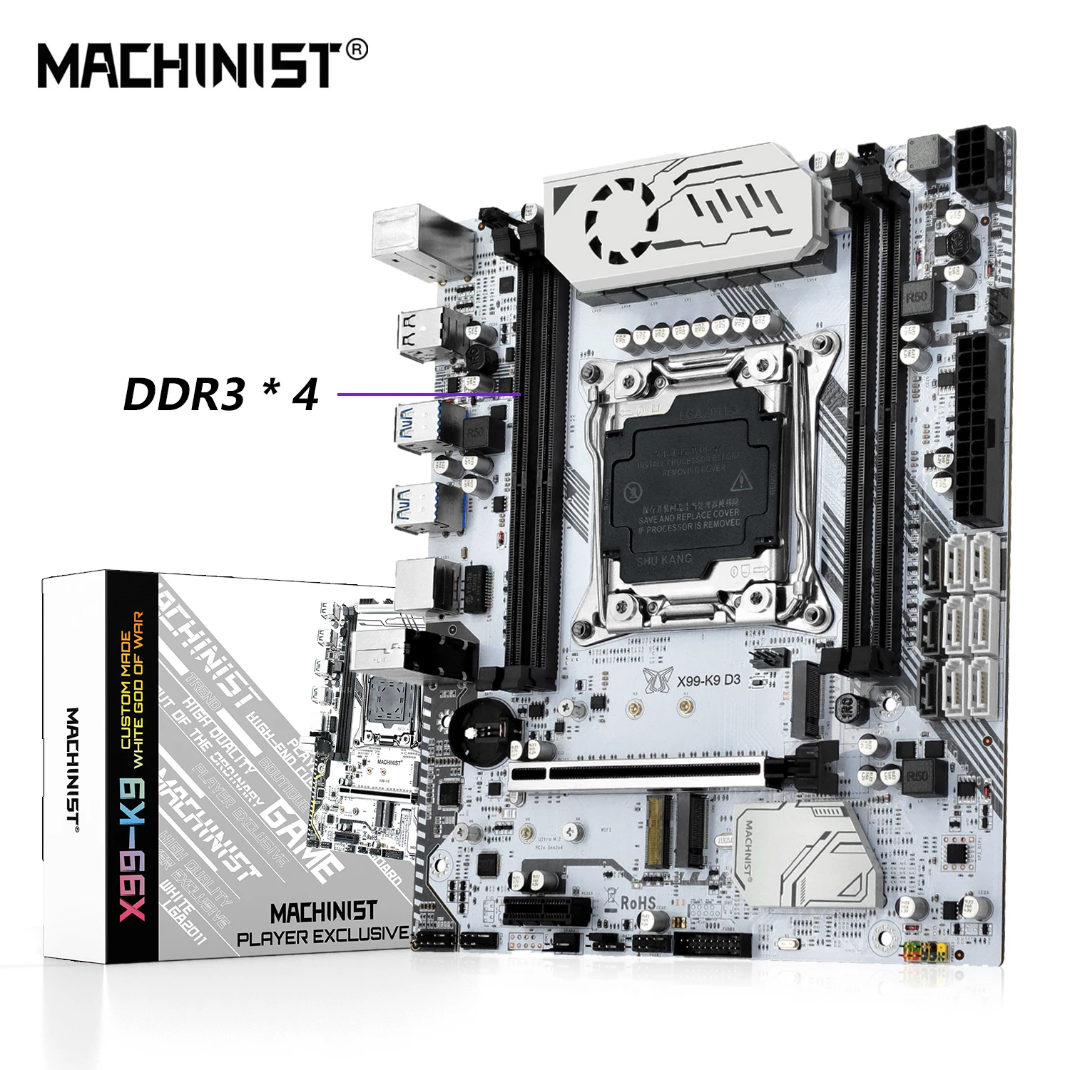 MACHINIST X99 DDR3 Motherboard Combo LGA 2011-3 Intel Xeon E5 2666 V3/E5 2673 V3 CPU Support DDR3 Four Channels RAM C612 Chip