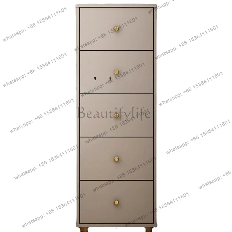 Chest of Drawers Bedroom Living Room Internet Celebrity Gap Ultrathin and Simple Modern Light Luxury Wall Storage Cabinet