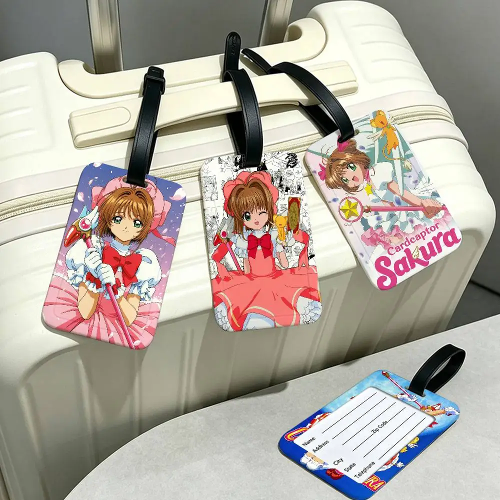 Cardcaptor Anime Sakura PVC Anti lost Luggage Identifier Tag Removable Information Card Holder Travel Baggage Tag