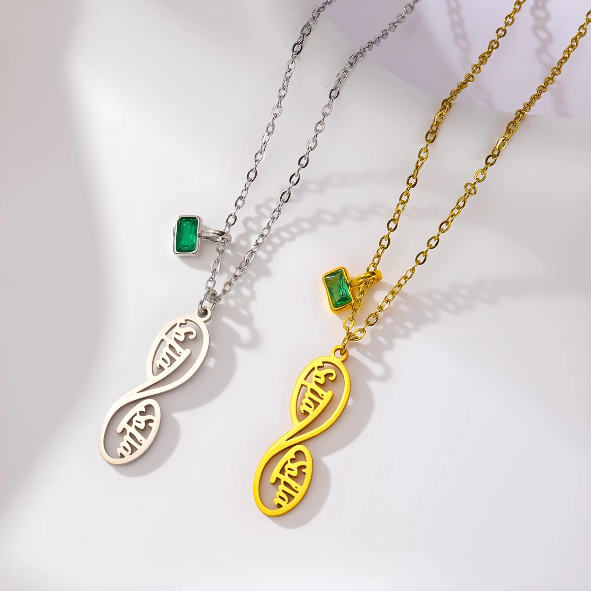 Chandler Custom Name Stainless Steel Infinity Symbol 8 Character Pendant Necklace For Women Suitable For Daily Wear Jewelry