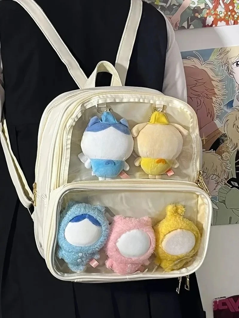 

High Capacity Transparent Mochila Y2K Ita Backpack Casual Zipper Bag Youth Basic Mochilas Mujer Students Bags for Woman