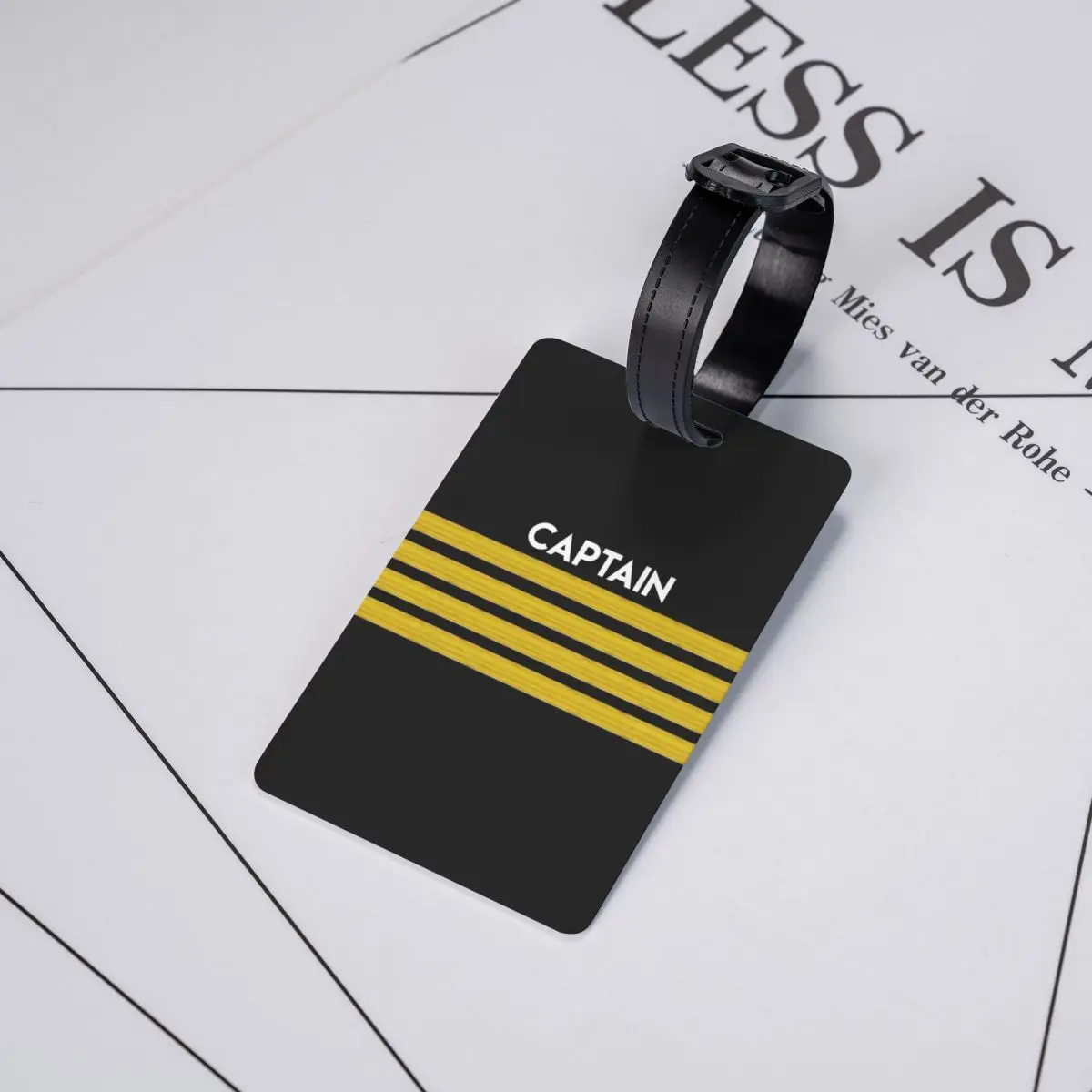 Captain Stripes Epaulettes Luggage Tags for Suitcases Aviation Airplane Pilot Privacy Cover Name ID Card