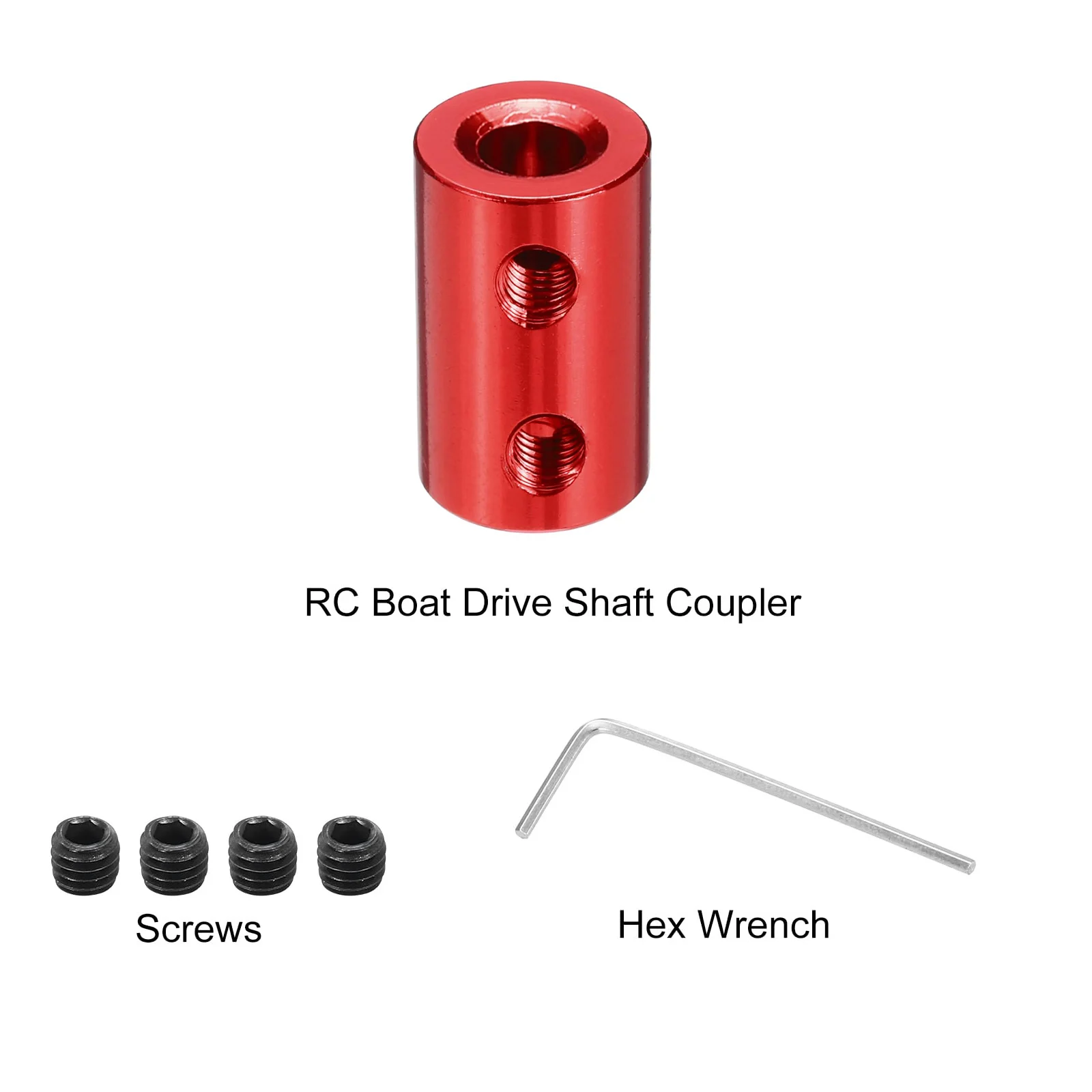 1Pcs Red Rigid Coupling Set Screw D14xL25/D12xL20/D16xL25 Aluminum Alloy,Shaft Coupler Connector,Motor Accessories