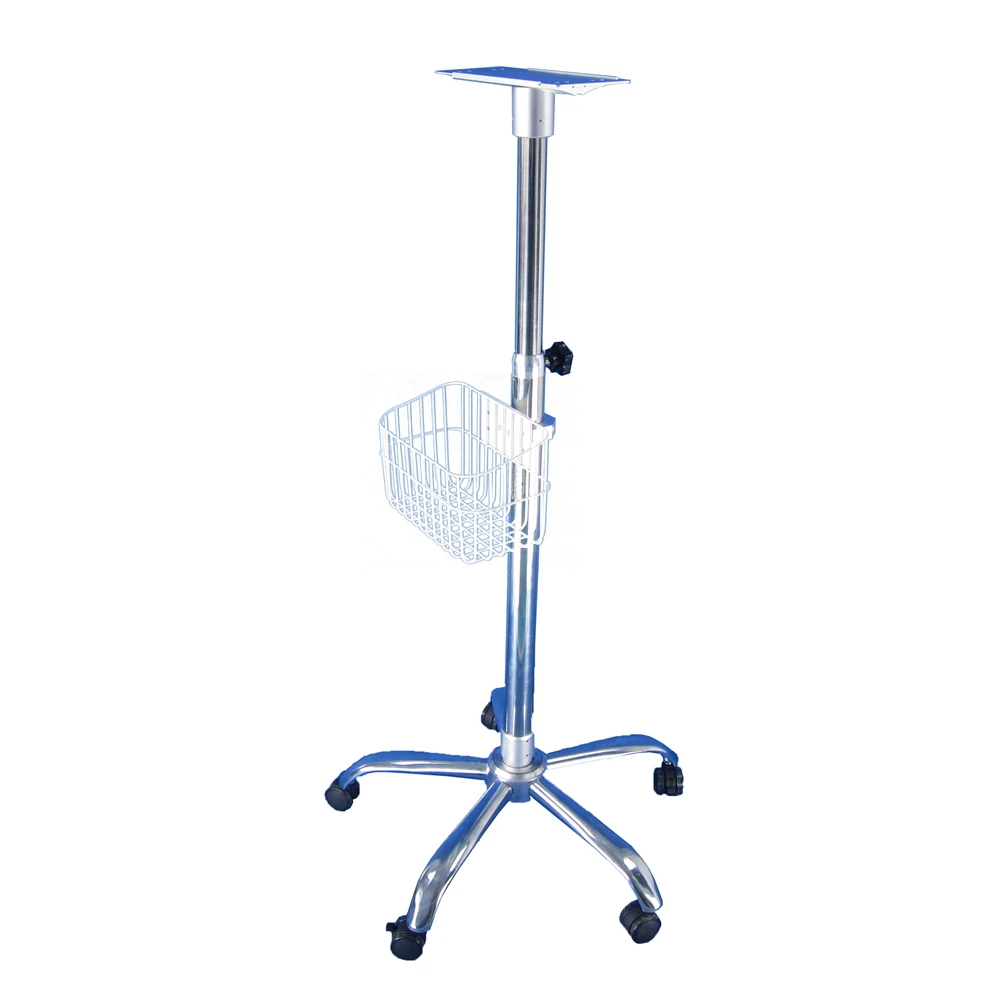 

Medical Standing Trolley Rolling Cart Stainless Manual Lifter Trolley