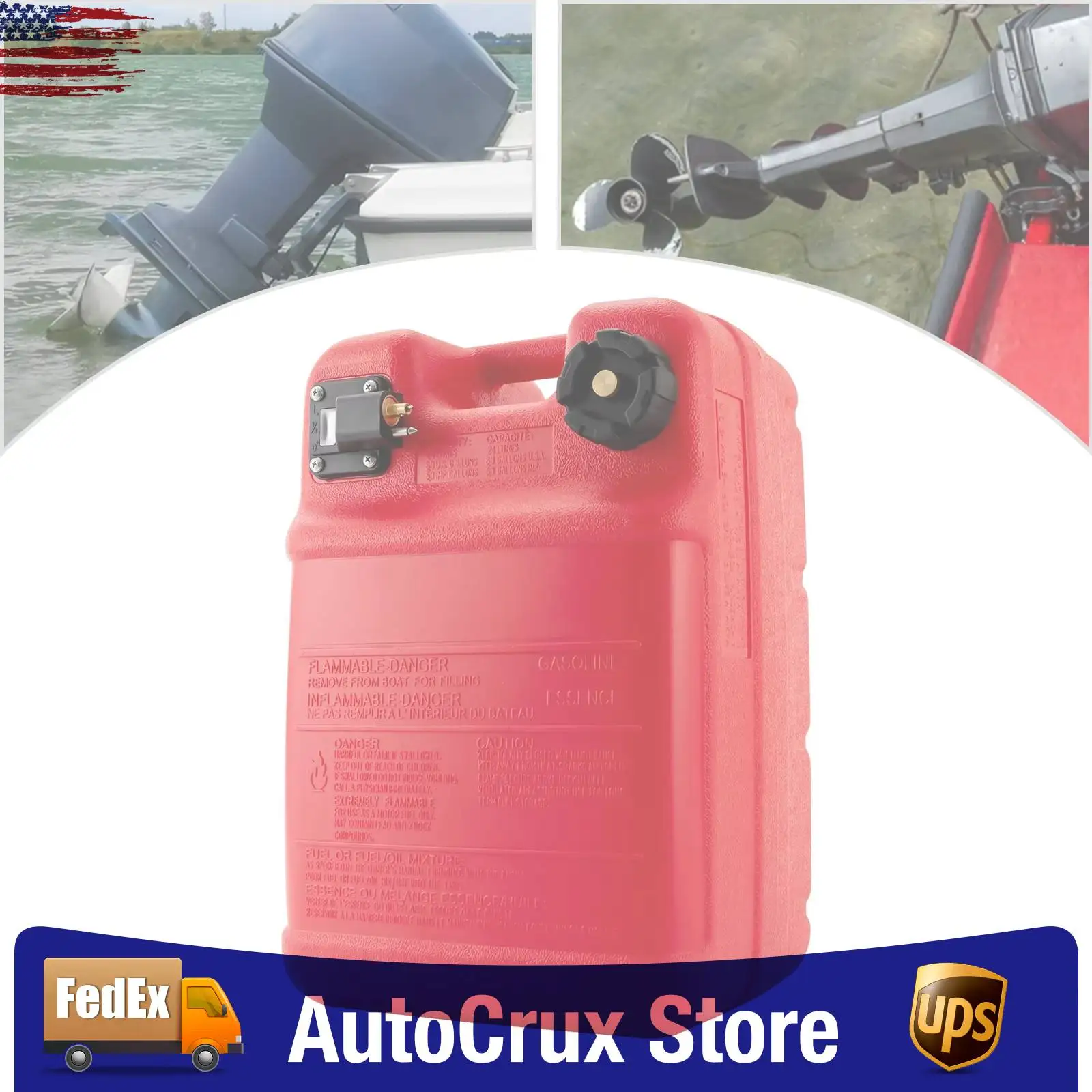 24L المحمولة 6 جالون محرك القارب الخارجي خزان الغاز خزان الوقود البحري الخارجي #1