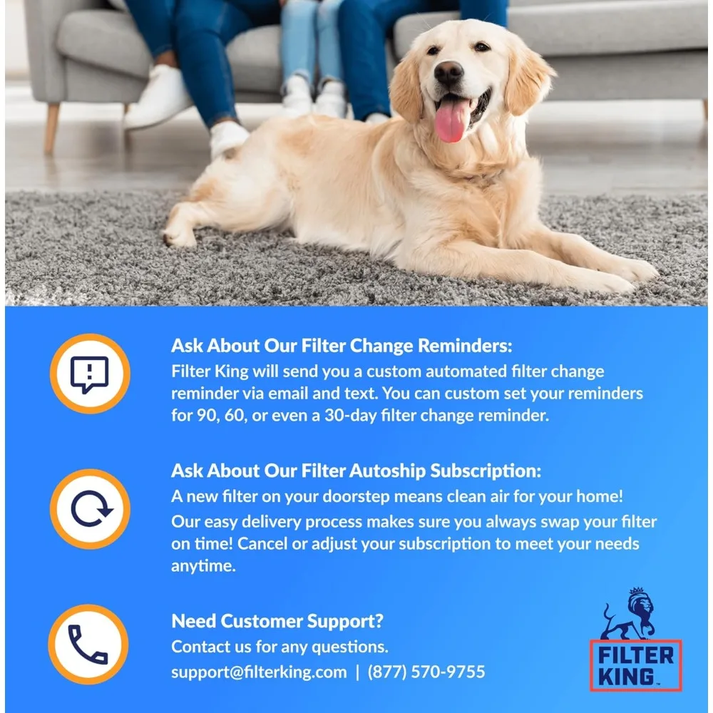 Filtros de aire HVAC 17,5x22x2 MERV 8 filtros de horno A/C plisados paquete de 6 hechos en EE. UU. Tamaño real 17,5x22x2 para comodidad en el hogar