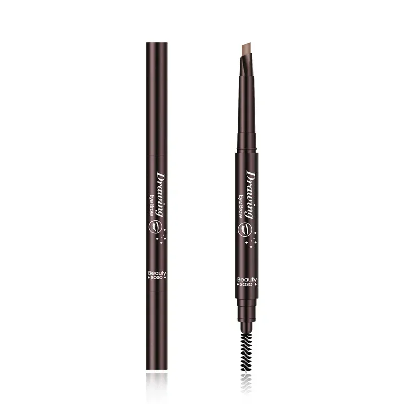 Double Ended ดินสอเขียนคิ้วกันน้ํา Long Lasting Eyebrow Enhancers แต่งหน้าเครื่องสําอางค์เครื่องมือแปรง Brow Extension ดินสอ