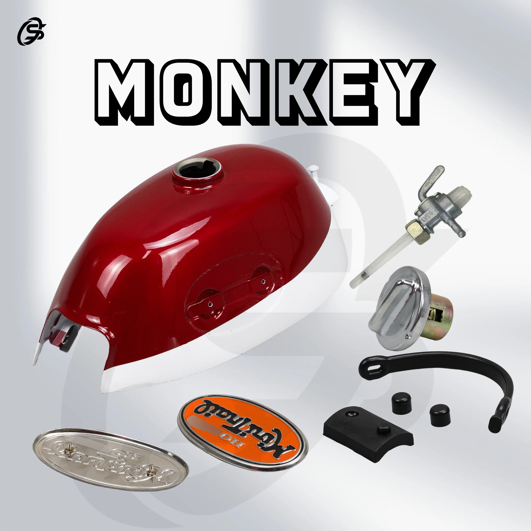 Z50 K2 White Red Fuel Tank Kit Monkey Z50 Petrol Tank Set Z50 Parts Motorcycles Accessoriees