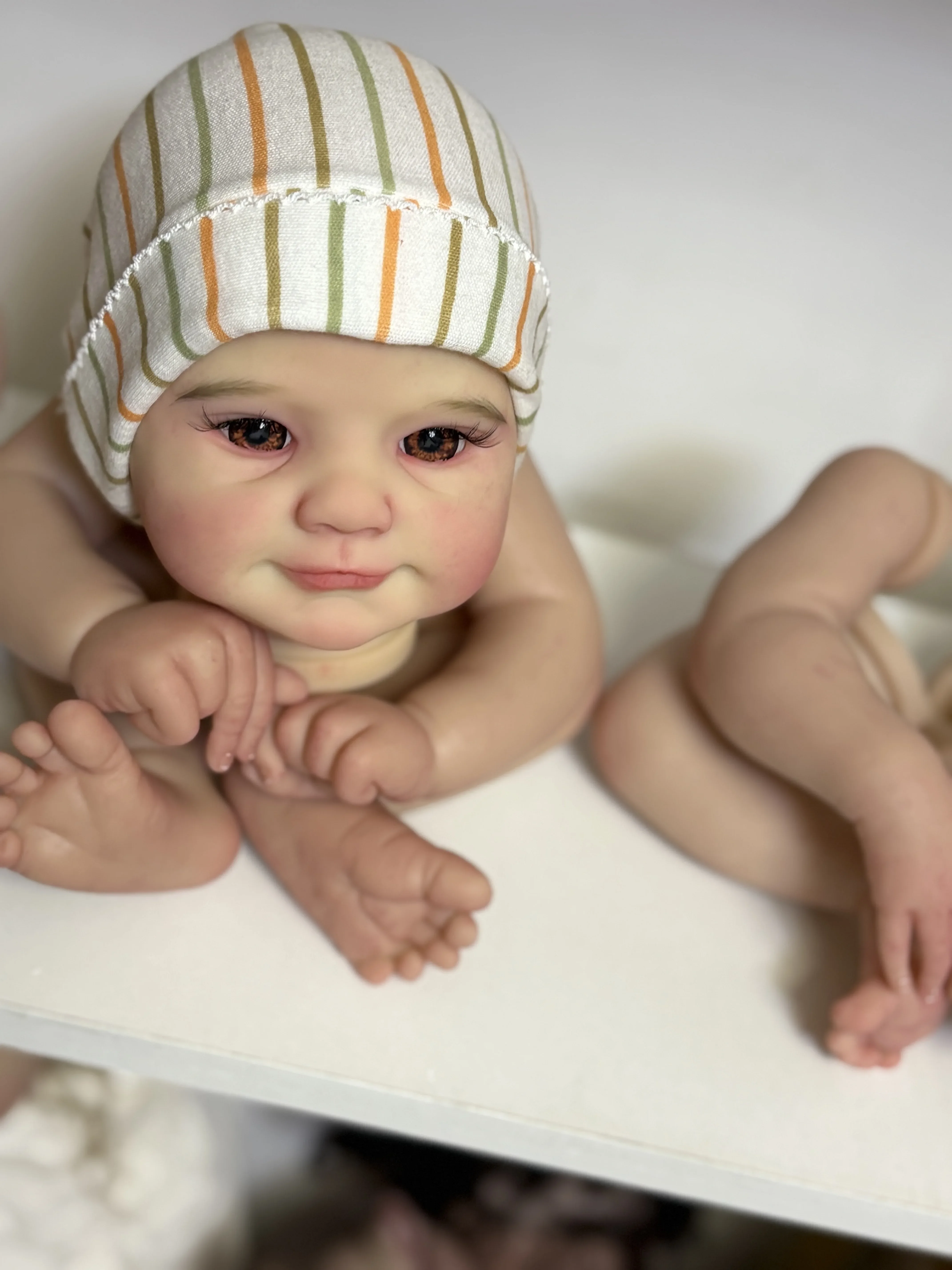 DLS 맞춤 제작 한정 공급 48cm 천 바디 리본 베이비돌