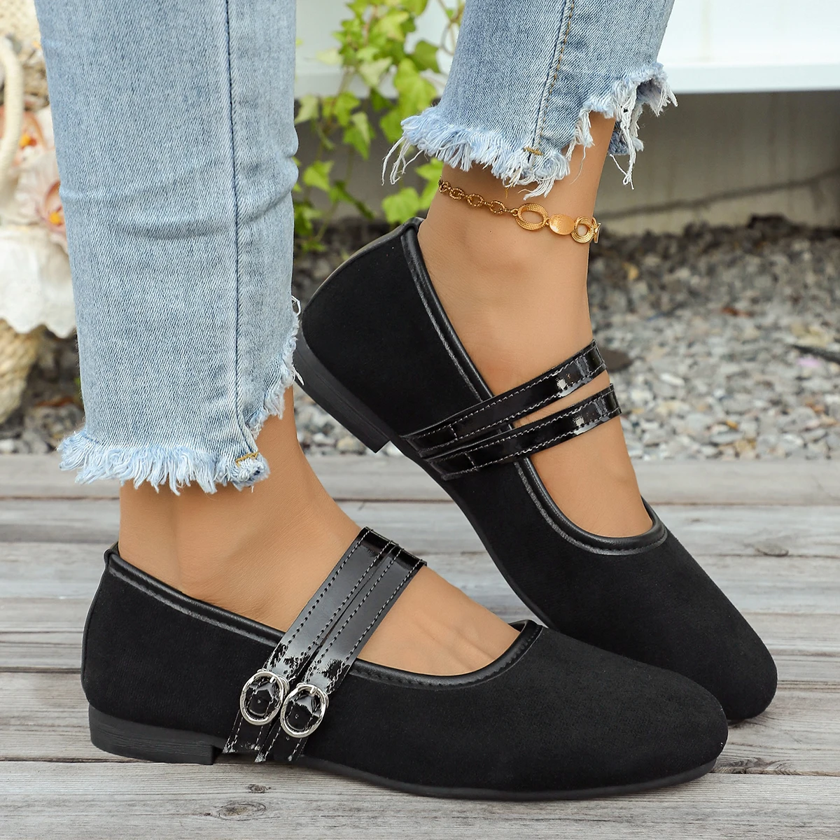 2026 New Spring Autumn Women Light Soft Sole French Style Flat Shoes, Fashion Versatile Shallow Mouth Unique Mary Jane Flats