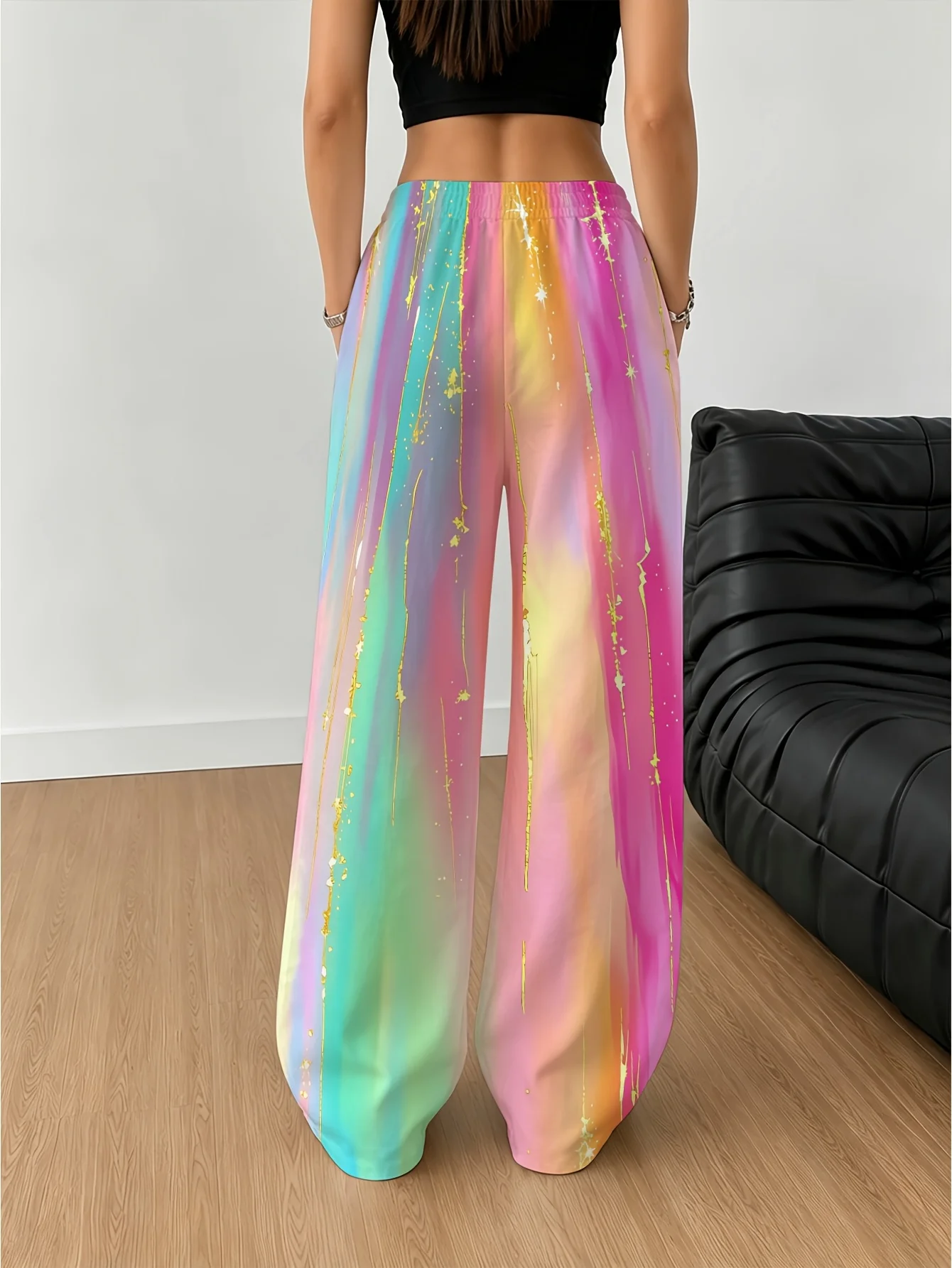 2026 Spring Autumn Personalized Fashionable Y2k Pants Trendy Fashion Vintage Print Loose Women Candy-Colored Sports Pants