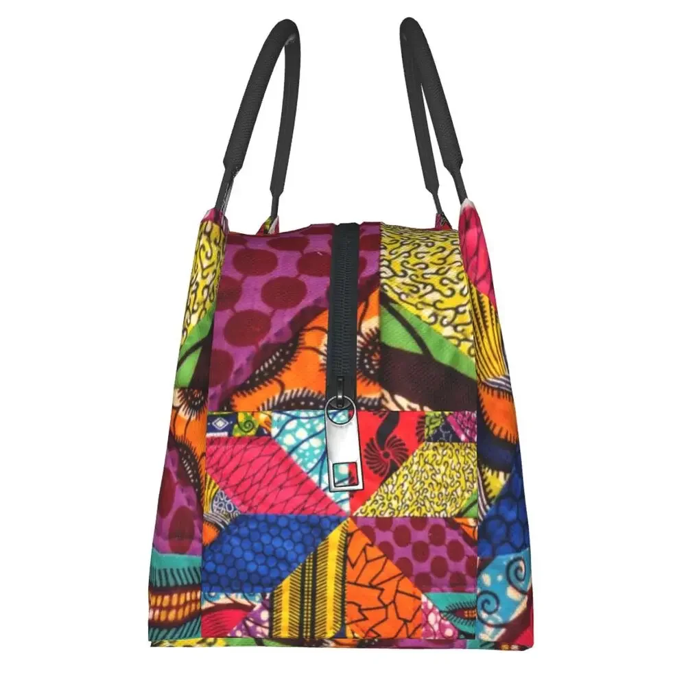 Custom colorido africano ankara imprime sacos de almoço para mulheres, refrigerador térmico, caixas isoladas para piquenique, camping, trabalho, viagem