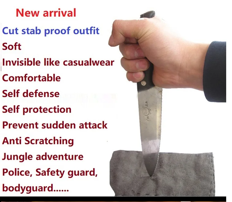 Anti cut clothing Safety self defense t shirt spring autumn anti slash knife resistant tees for security officers body protect