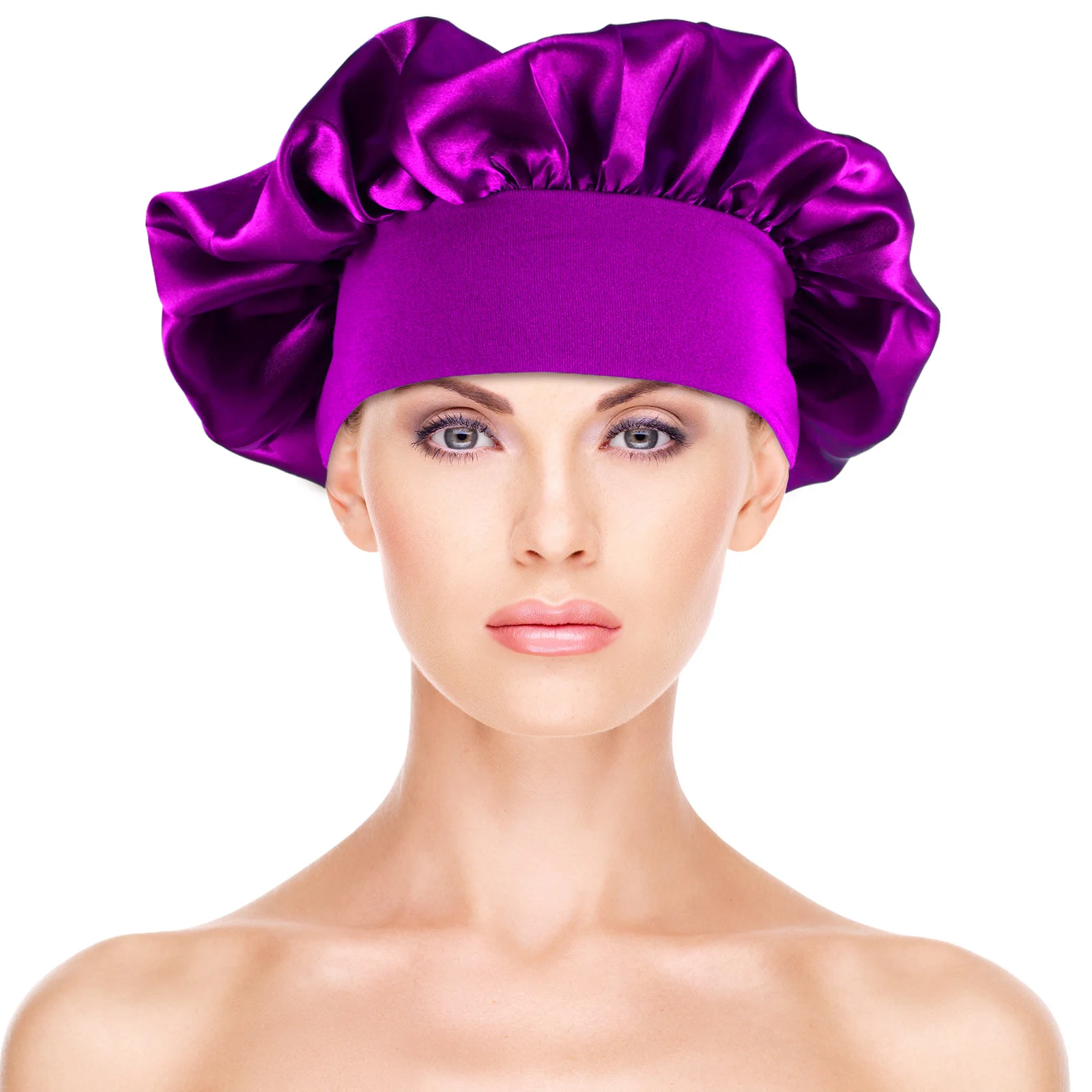 

1Pcs Elastic Band Night Sleep Hat Durable Use Prevent Loose Hair during Sleep Convenient Fit Most People Female Gift