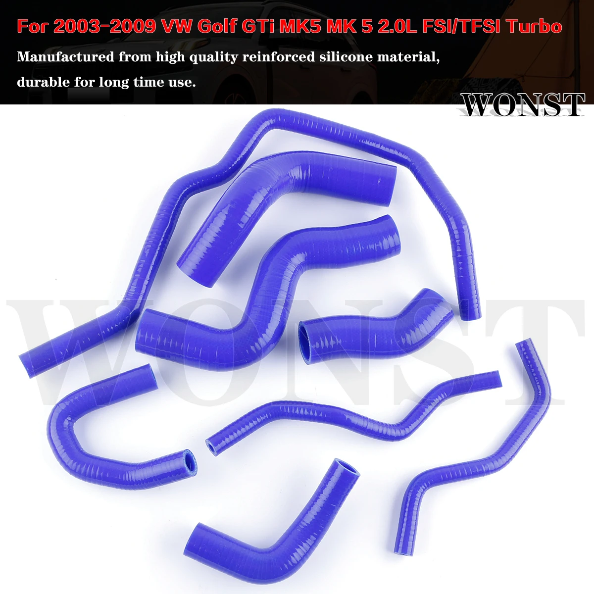 

Комплект из 8 силиконовых шлангов для радиатора и отопителя для VW Golf GTi MK5 MK 5 2.0L FSI/TFSI Turbo 2003-2009 гг.