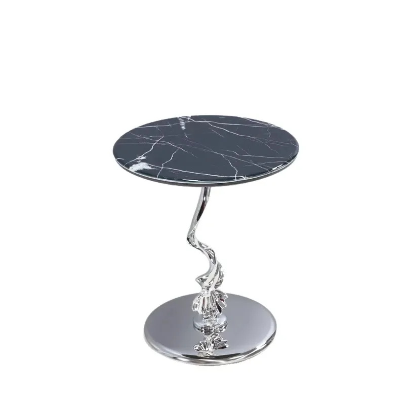 Modern Stone Side Table Simple Living Room Coffee Table Balcony Corner Sofa Bedside Table for Bedroom Home Decor
