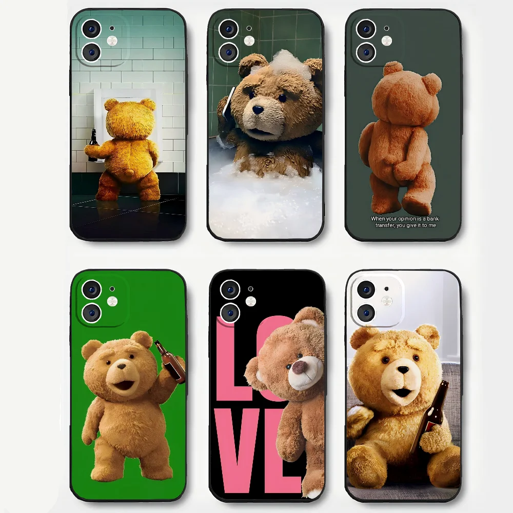 Ted Bear Phone Case Silicone Soft For IPhone 16 15 14 13 12 11 Plus Pro Max Plus