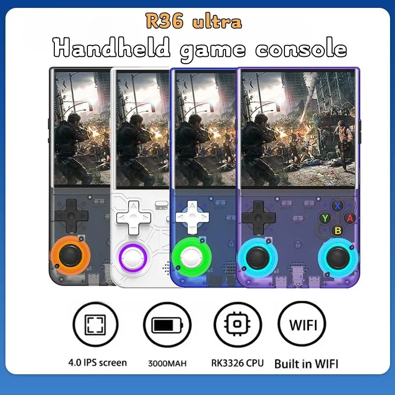 

R36Ultra 4,0-дюймовая портативная игровая консоль в стиле ретро, 128 ГБ, портативный видеоплеер, система Linux с открытым исходным кодом для игр