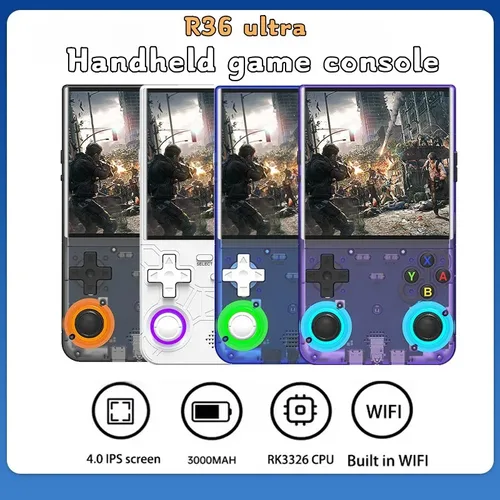 Imagen 1 del producto Consola de juegos portátil Retro R36Ultra de 4,0 pulgadas, reproductor de vídeo portátil de 128GB, sistema Linux de código abierto para juegos