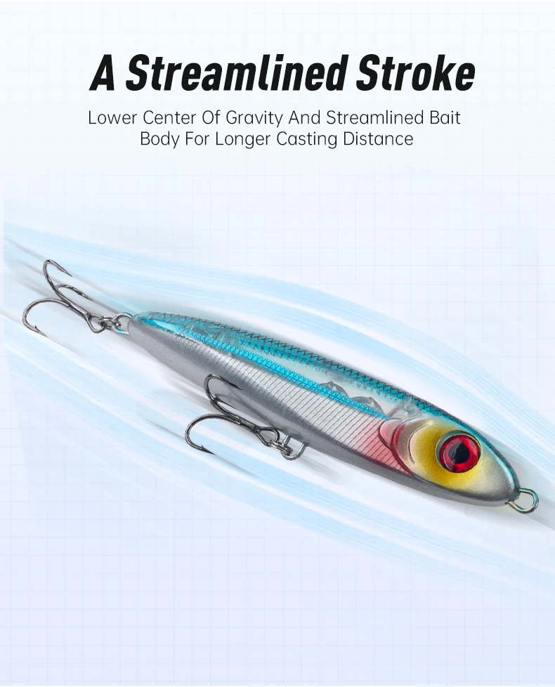 LEYDUN Ministre Jack Stickbait Sinking Pencil Angelköder 105 mm 23 g 120 mm 35 g Gute schwimmende harte Köder Wobbler für Wolfsbarsch – Detail 6
