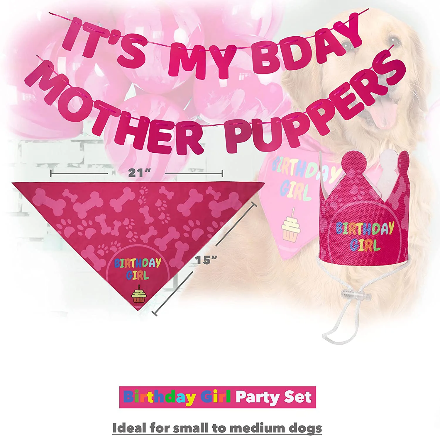 Pet Birthday Party Flaga Dekoracja Pies Wiszący Baner Kapelusz Czapka Nakrycie głowy Apaszka Śliniak Szalik Śliniaczek Ręcznik Rekwizyty Dostawy