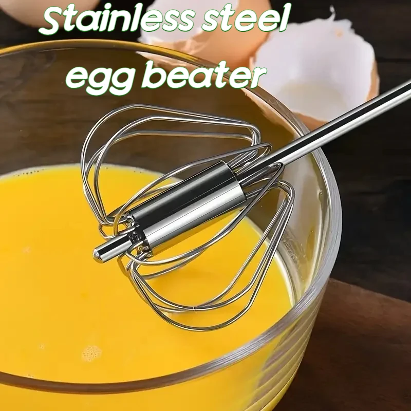 Semi automatic egg beater, manual cream mixer, household egg white mixer with press handle, stainless steel mixing rod