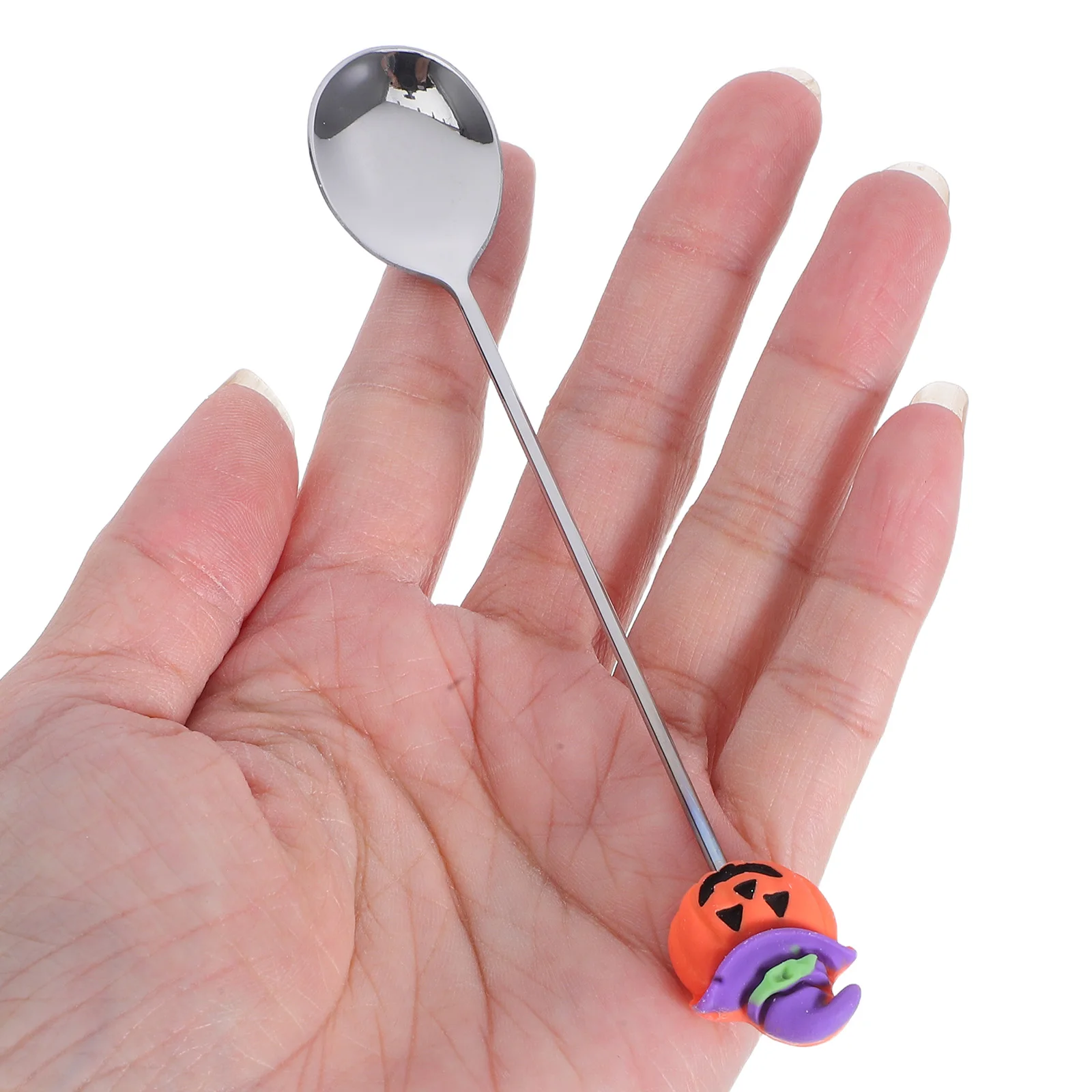 

6 шт. десертная ложка, ложки-призраки, Хэллоуин, необычный торт, столовое серебро, кухонные принадлежности из нержавеющей стали, пустынный оптом