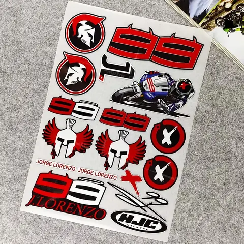 MOTO Rider Red Jorge Lorenzo No. 99 56 26 41 Racing Car Styling Decal Refit Body Tank Helmet Motorcycle Reflective Vinyl Decal