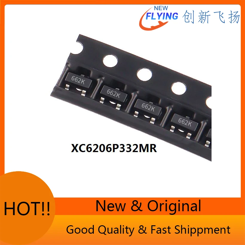 Freeship 100pcs high-quality XC6206P332MR XC6206P332 3.3V/0.5A SOT Positive Fixed LDO Voltage