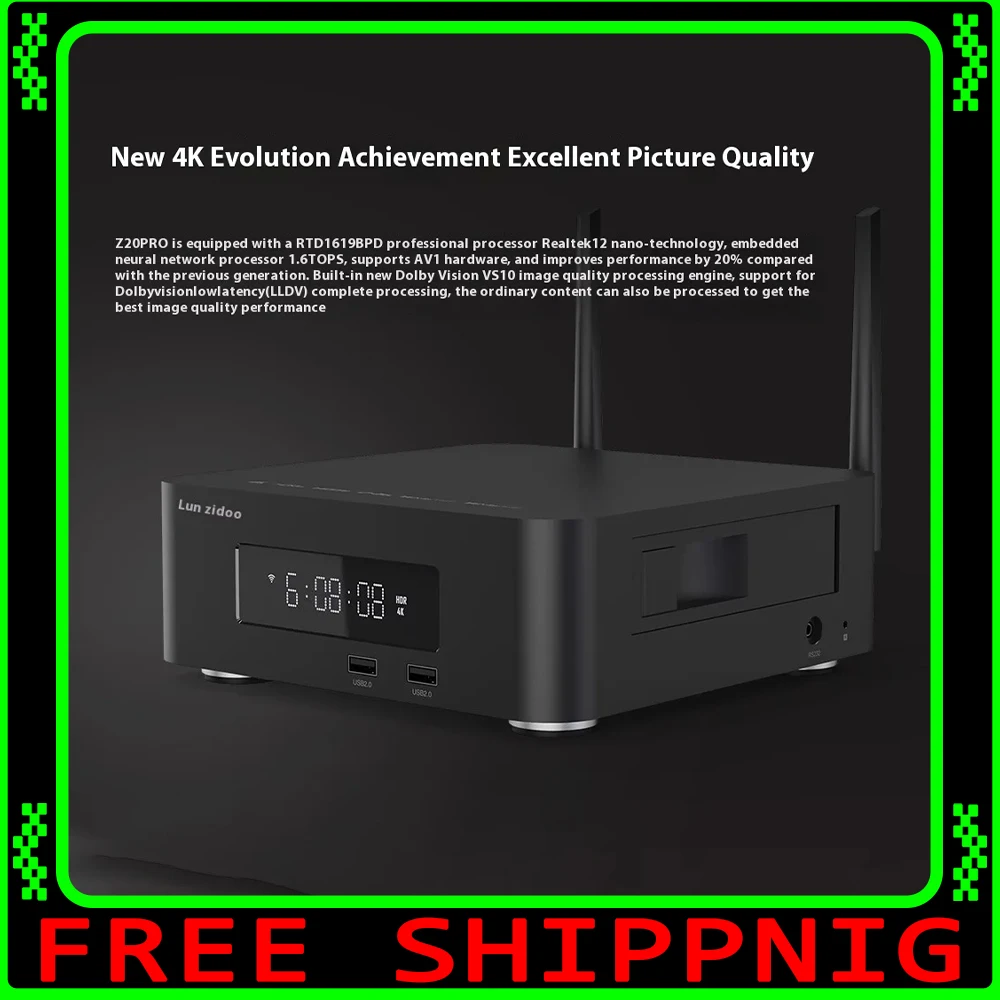 ZIDOO Z20 PRO 4K lecteur multim�dia HDR10 + 4K HDR Android 11 TV RTD1619BPD 4G + 32G prise en charge Ethernet WiFi NAS HDD lecteur personnalis�