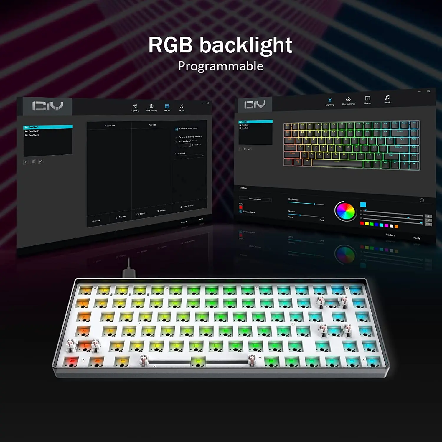 ZUOYA Tester84 Hot Swap RGB Backlight Gaming Mechanische Keyboard Kit WiredOndersteuning DIY Cute Girl Keyboard Kit